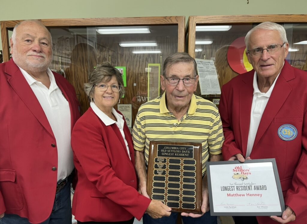 Presentation of Oldest, Longest, and Youngest Whitley County Resident